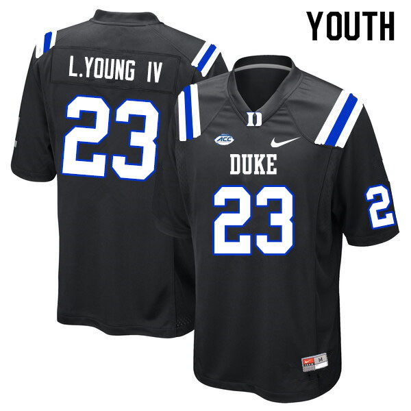 Youth #23 Lummie Young IV Duke Blue Devils College Football Jerseys Sale-Black
